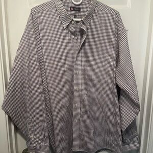 Chaps Men's Checkered Shirt - Black and White